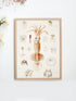 wood frame scientific squid wall art print